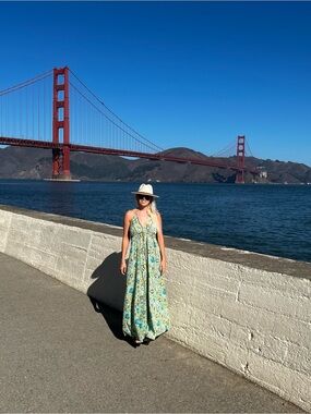Floral Green Halter Maxi Dress - Lightweight Summer Dress